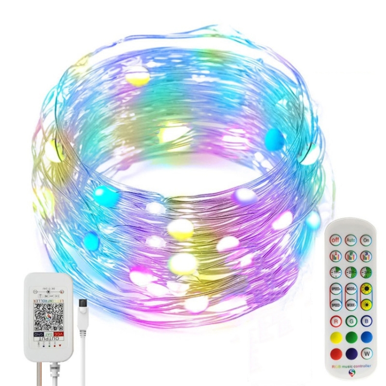 

USB 5V Music Infrared Remote Control Magic Color Copper Line String Lights, Length: 5m