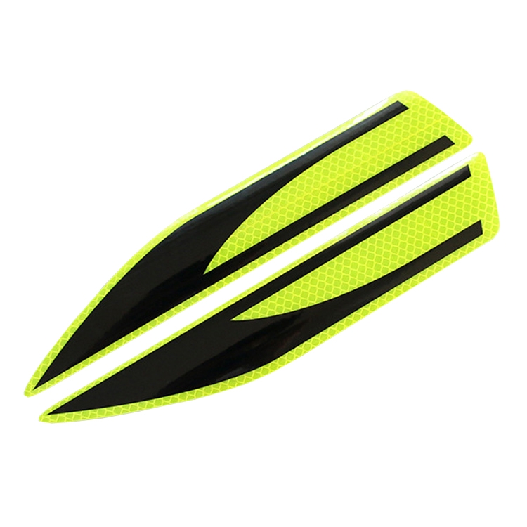 

2 Pairs Reflective Stickers Personality Machine Cover Stickers Leaf Plate Blade Waistline Decorative Lack Of Strapping Cover(Fluorescent Green)