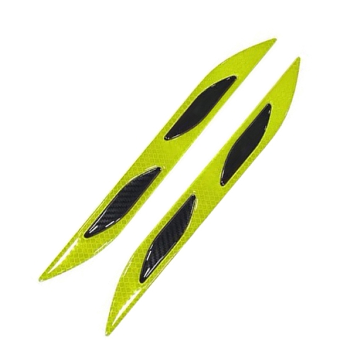 

2 Sets Carbon Fiber Warning Sticker Car Anti-Collision Strip Leaf Plate Reflective Sticker Hood Light Eyebrow Anti-Collision Drops Sticker(4 PCS (Bumper Fluorescent Yellow))