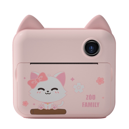 

P1 Children Camera Printer Digital Toys Pocket Student Homework Mistakes Collections Printer, Style: Pink Cat