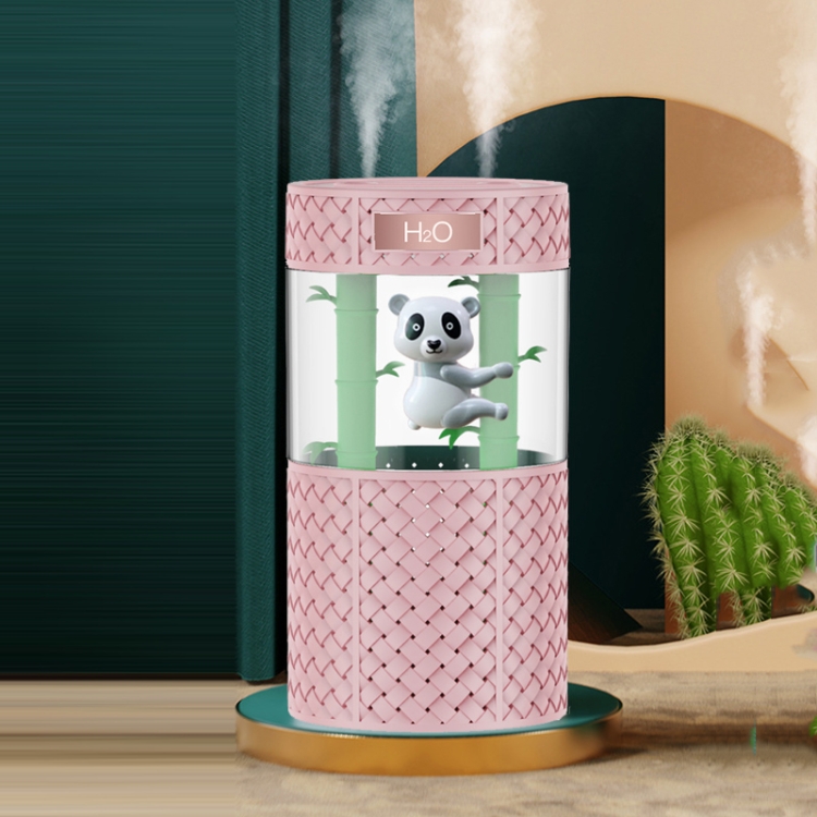 

H218 USB Panda Mini Night Light Home Bedroom Desktop Mute Double Nozzle Air Humidifier(Pink)