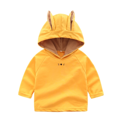 

Cute Bunny Ear Shape Children Long Sleeve Hooded Pullover, Height:80cm(Yellow)