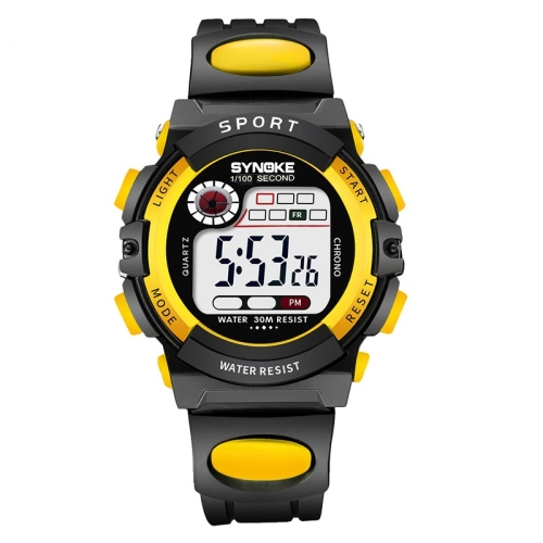 

SYNOKE 99269 Children Sports Waterproof Digital Watch, Colour: Small (Yellow)