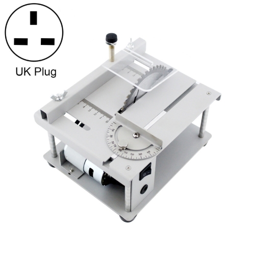 

150W Miniature Precision Table Saw Mini Chainsaw Portable Woodworking Sliding Table Saw Multifunctional Cutting Machine, UK Plug