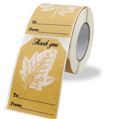 

3 PCS Rolled Kraft Paper Thank You Sticker Gift Bag Packaging Self-adhesive Sticker, Size: 50x75mm(K-73)