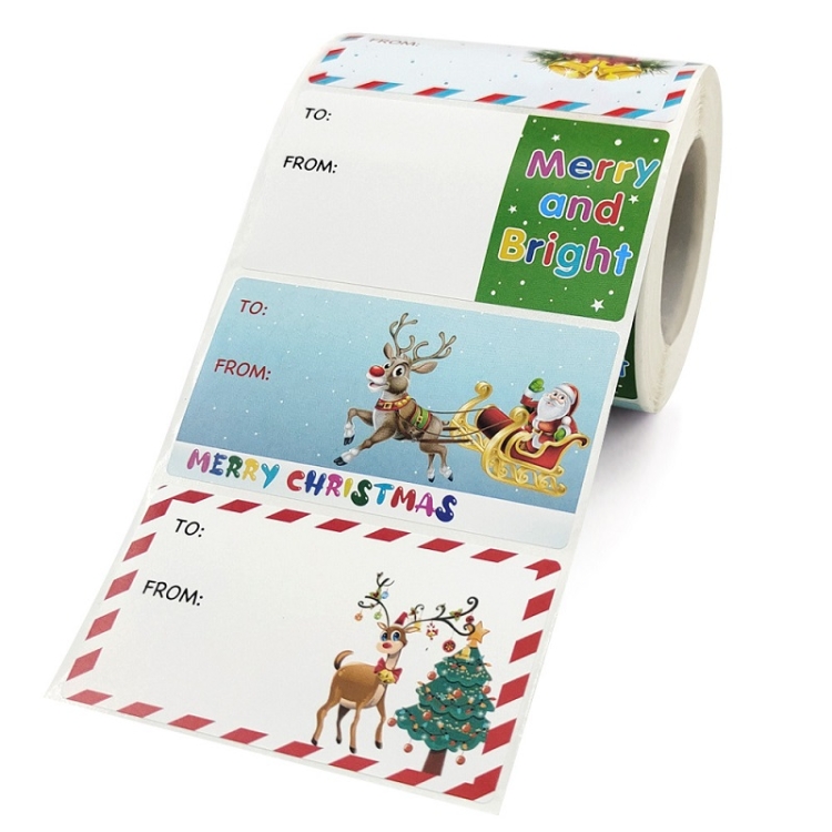 

3 PCS Christmas Decoration Roll Sticker Gift Bag Self-Adhesive Sealing Sticker, Size: 2.95x1.6 Inch(A-387)