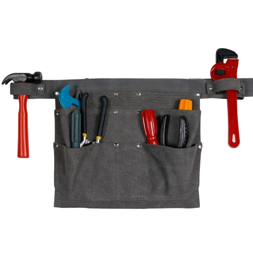 

MTP-333 Canvas Tool Storage Waist Bag Garden Maintenance Installation Tool Bag(Grey)