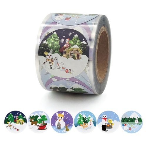 

5 PCS Glitter Film Christmas Decoration Stickers, Size: 2.5cm / 1 Inch(K-125)