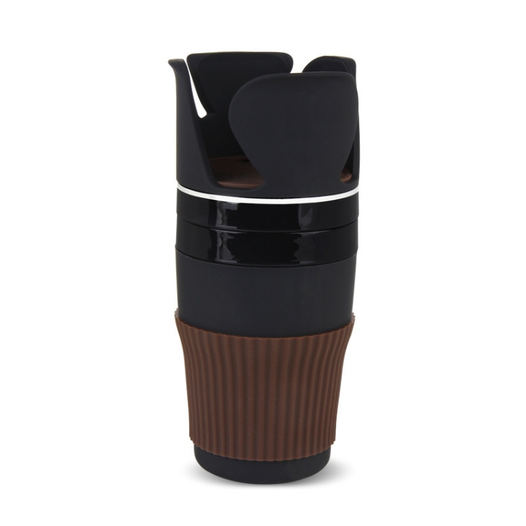 

8744 Car Air Outlet Storage Water Cup Holder Mobile Phone Navigation Multi-function Storage Box(Black Silver Side)