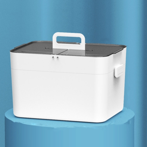 

Portable Flip Medicine Box Plastic Home Medical First Aid Kit Portable Small Medicine Box(White )