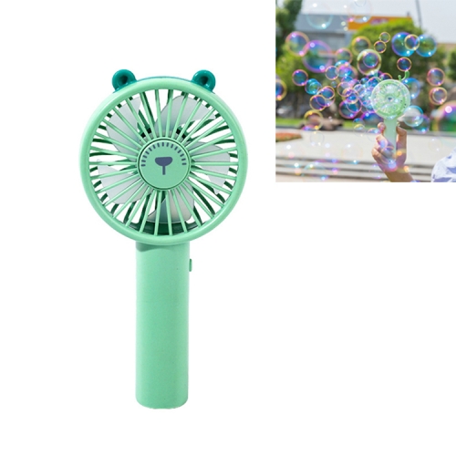 

Outdoor Mini Portable USB Electric Fan Bubble Blowing Machine, Style:Bear(Green)