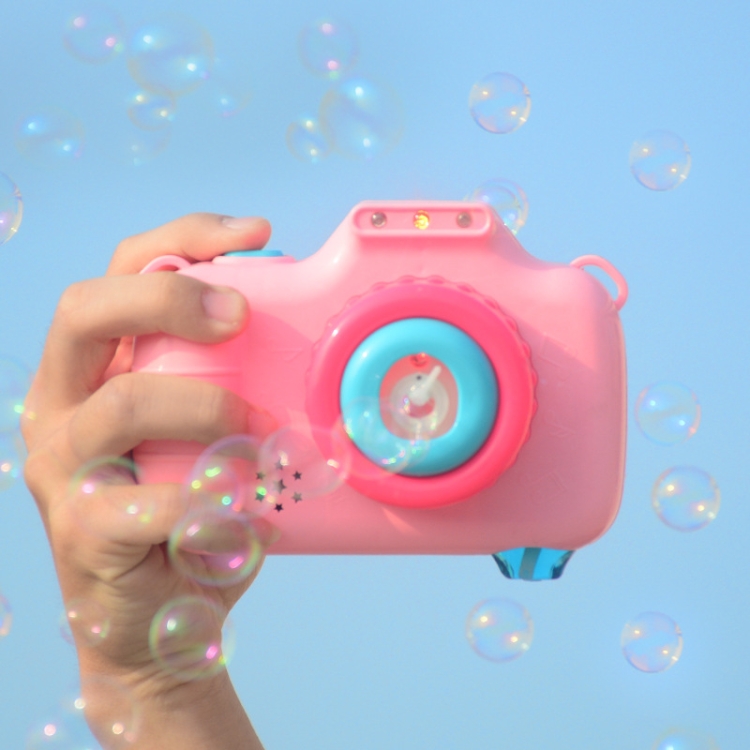 

Children Outdoor Summer Automatic Bubble Machine Toy with Light Music(Pink)