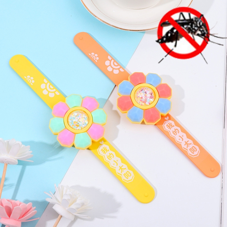 

2 PCS Rotating Mosquito Repellent Snap Ring Anti-mosquito Bracelet for Children and Adolescents, Colour:Sun Flower