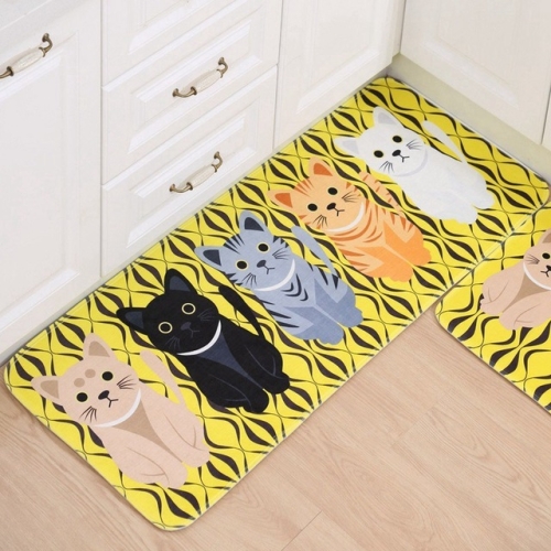 

Kitchen Carpets Doormats CuteWelcome Floor Mats Hallway Cat Floor Mat Living Room Anti-Slip Tapete, Size:60x90cm(Yellow)