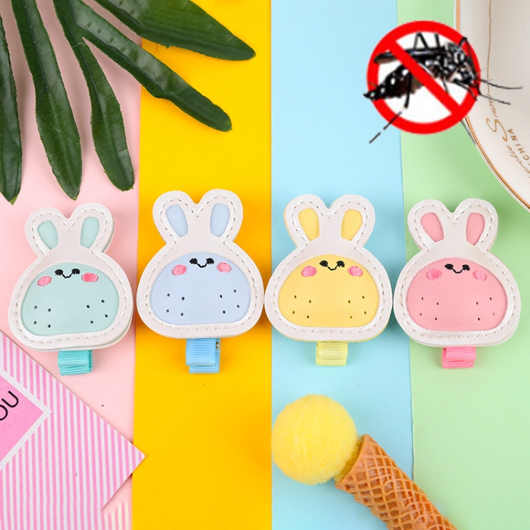

4 PCS Summer Children Cartoon Pattern Clothing Backpack PU Anti-mosquito Clip Mosquito Repellent Buckle, Style:Cute Rabbit