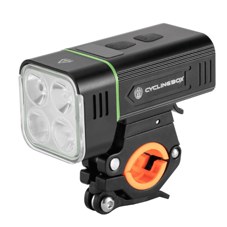 

CYCLINGBOX BG-1810 Road Mountain Bike Bicycle Headlight 4 In 1 USB Aluminum Alloy Far And Near Beam Illuminator(Black)