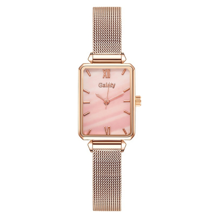 GAIETY G690 Retractable Magnet Buckle Ladies Mesh Belt Small Square Dial Bracelet Watch(Rose Gold Pink Dial)
GAIETY G690 Retractable Magnet Buckle Ladies Mesh Belt Small Square Dial Bracelet Watch(Rose Gold Pink Dial)