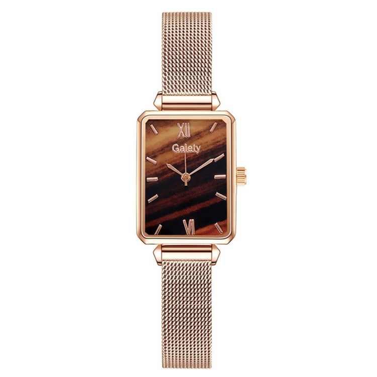 GAIETY G690 Retractable Magnet Buckle Ladies Mesh Belt Small Square Dial Bracelet Watch(Rose Gold Brown Dial)
GAIETY G690 Retractable Magnet Buckle Ladies Mesh Belt Small Square Dial Bracelet Watch(Rose Gold Brown Dial)