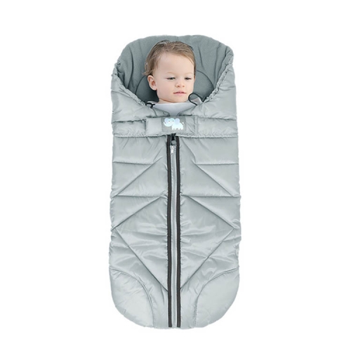 

Baby Car Sleeping Bag Autumn And Winter Trolley Warm Foot Set Long Baby Thick Anti-Kick Quilt(Gray)