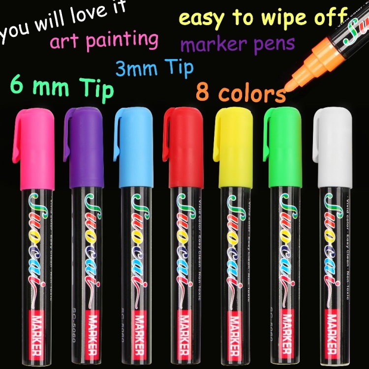 

Highlighter Chalk Marker Pens For School Art Painting Pen(8 PCS 6mm)