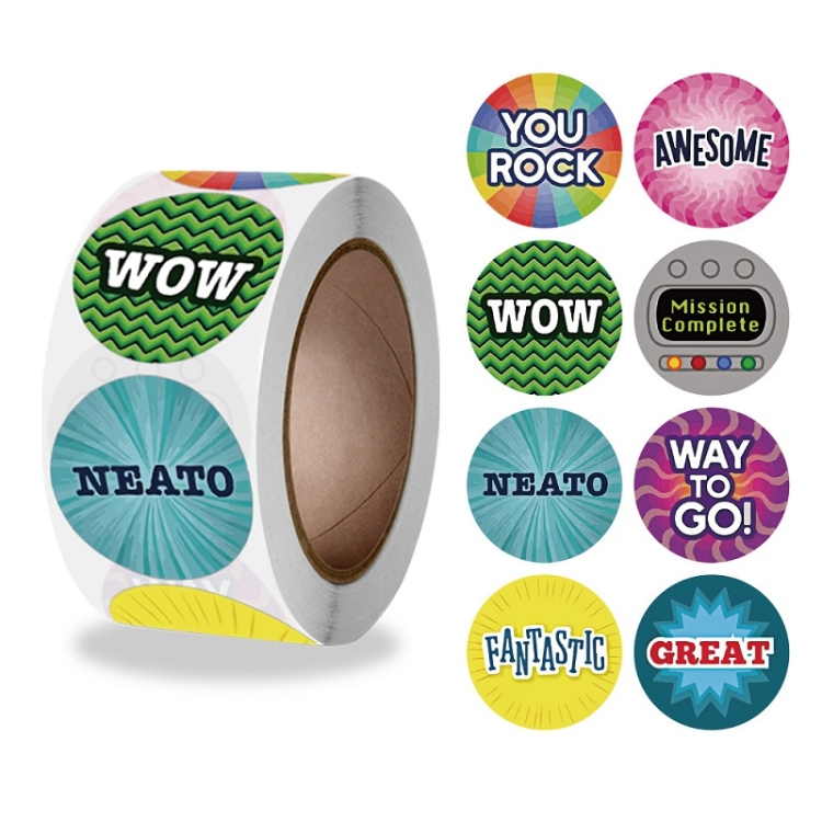 

10 PCS Children Roll Cute Encouragement Stickers Gift Decoration Sealing Stickers, Size: 2.5cm / 1 Inch(A-222)
