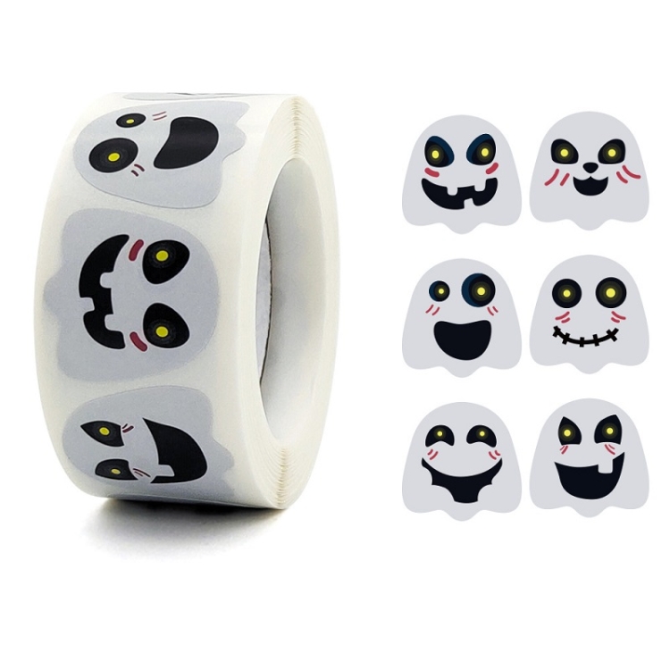 

10 PCS Halloween Ghost Emoji Stickers Children Gift Decoration Food Sealing Stickers, Size: 25x25mm(K-128)