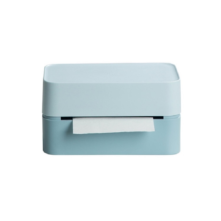 

Simple Tissue Box Living Room Coffee Desk Tissue Storage Box(Haze Blue)