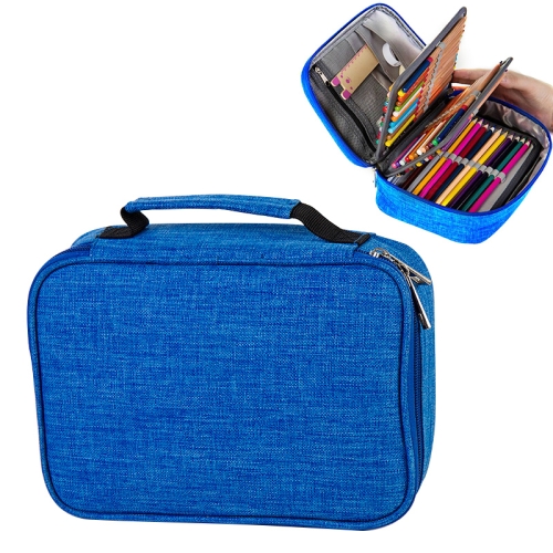 

Waterproof Pencil Case 72 Color Large Capacity Sketch Pencil Bag Stationery Set(Blue)