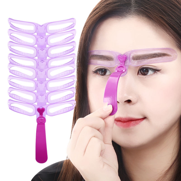 

3 Sets Four-generation Eyebrow Card Hand-held Beginner Full Set of Stereo Eyebrow Card Eyebrow Drawing Aid(Purple)
