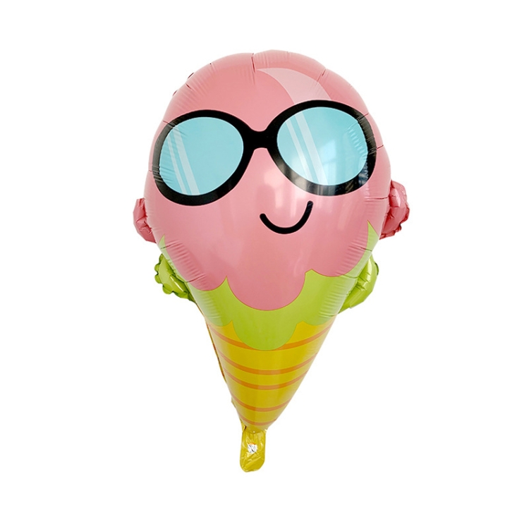 

10 PCS 5050 Large Ice Cream Aluminum Balloon Children Birthday Party Atmosphere Decorative Balloon, Specification: Eye Ice Cream