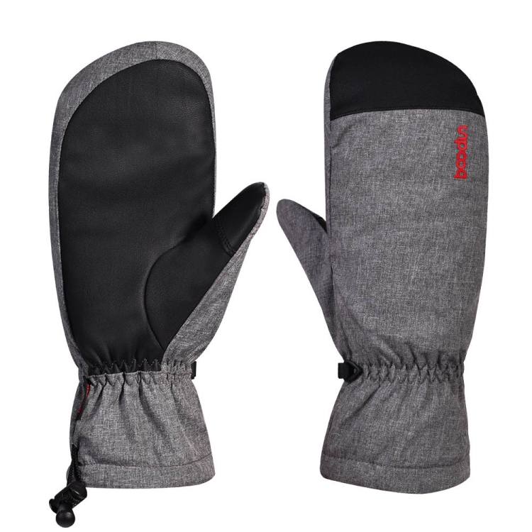 

BOODUN Touch Screen Finger Ski Gloves Winter Outdoor Cold-Resistant Keep Warm Ski Gloves, Size: L(Dark Gray)