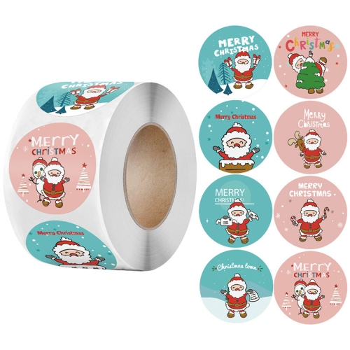 

LG-210922-38-002 8 Patterns Design Santa Merry Christmas Sticker Gift Tag, Size: 1.5 Inch /3.8cm(Photo Color)