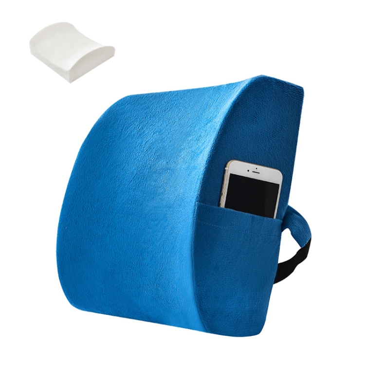

Office Waist Cushion Car Pillow With Pillow Core, Style: Memory Foam(Suede Royal Blue)