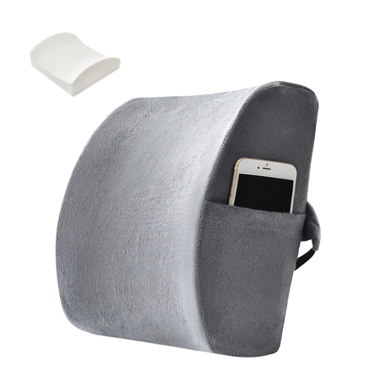

Office Waist Cushion Car Pillow With Pillow Core, Style: Memory Foam(Suede Gray)