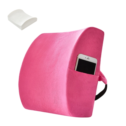 

Office Waist Cushion Car Pillow With Pillow Core, Style: Memory Foam(Suede Rose Red)
