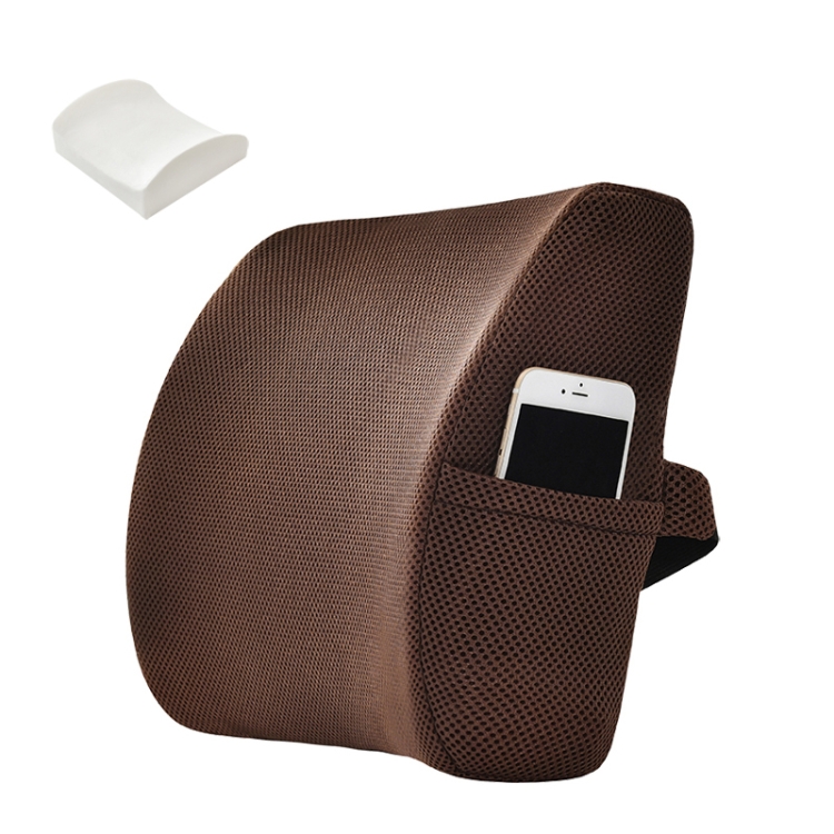 

Office Waist Cushion Car Pillow With Pillow Core, Style: Memory Foam(Mesh Brown)
