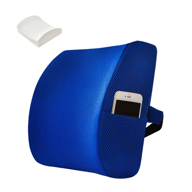 

Office Waist Cushion Car Pillow With Pillow Core, Style: Memory Foam(Mesh Royal Blue)