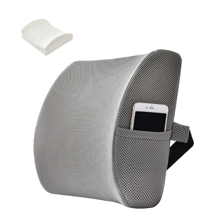 

Office Waist Cushion Car Pillow With Pillow Core, Style: Memory Foam(Mesh Gray)