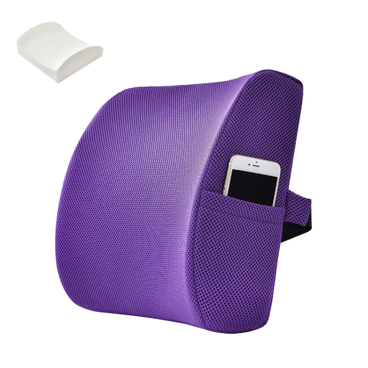 

Office Waist Cushion Car Pillow With Pillow Core, Style: Memory Foam(Mesh Purple)