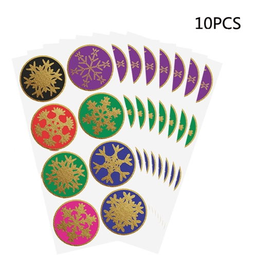 

10 PCS LG-210727-5008-00810 Bronzing Snowflake Christmas Decoration Sticker Gift Envelope Sealing Sticker(Color)