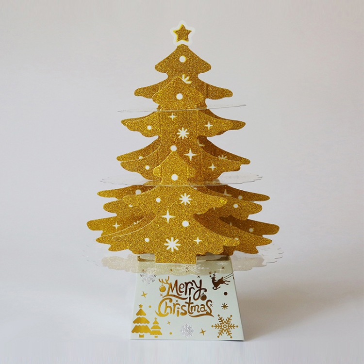 

2 PCS Christmas Decorations Mini Desktop Christmas Tree Ornaments, Specification: Gold Without Lamp