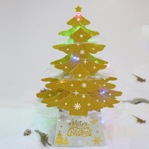 

2 PCS Christmas Decorations Mini Desktop Christmas Tree Ornaments, Specification: Gold Color Lamp