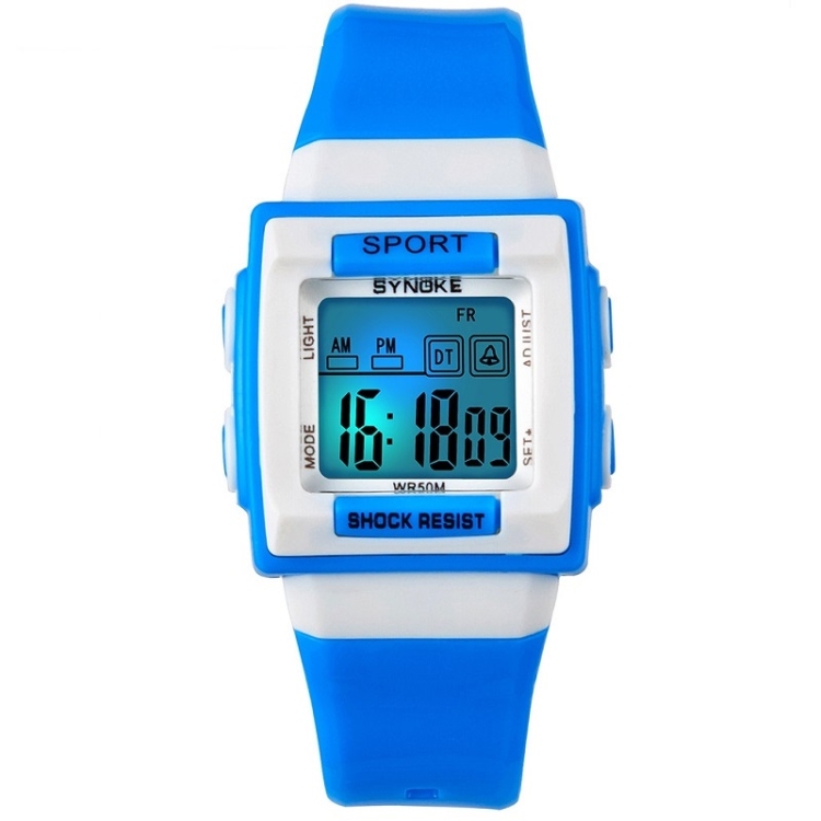 

SYNOKE 66188 Student Square Dial Colorful Luminous Waterproof Electronic Watch(Blue)