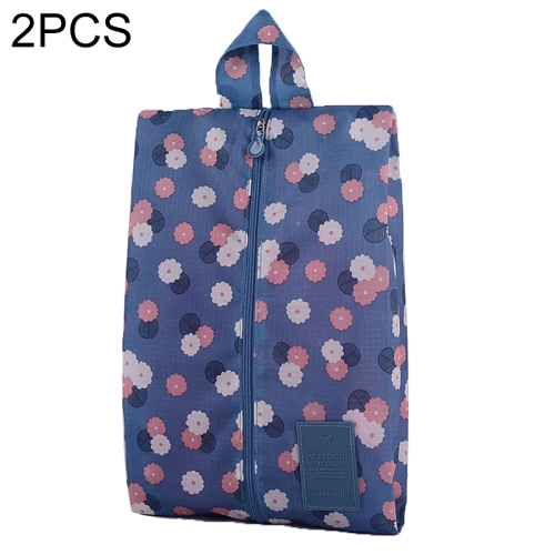 

2 PCS Convenient Multipattern Waterproof Nylon Portable Travel Storage Bag(Sapphire Flowers)