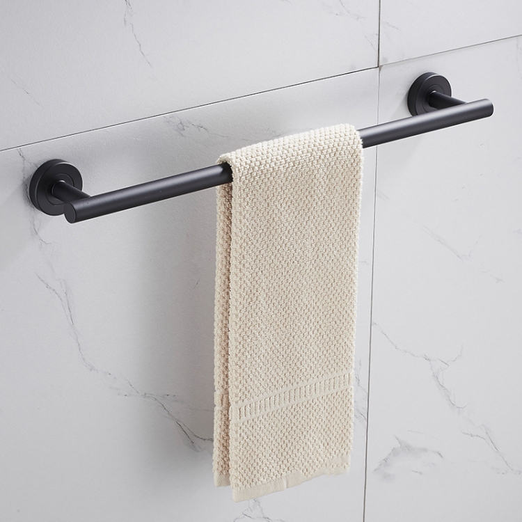 

304 Stainless Steel With Grooved Bathroom Pendant Bathroom Shelf,Style: Black Single Rod 40cm