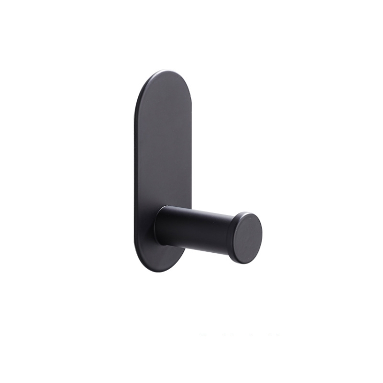 

Punch-Free 304 Stainless Steel Black Series Bathroom Hardware Pendant Rack,Style: Single Hook