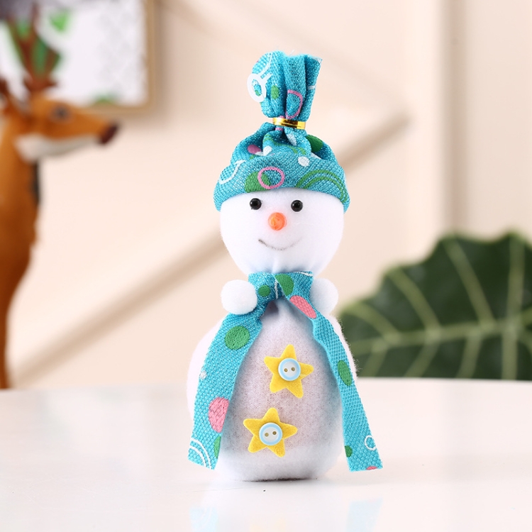

4 PCS Christmas Snowman Ornament Gift Bag(Blue)