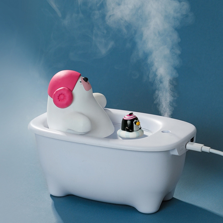 

RK-C65 Cute Pet USB Humidifier Household Mute Aroma Diffuser Bedroom Large Capacity Office Desktop Air Humidifier(White)