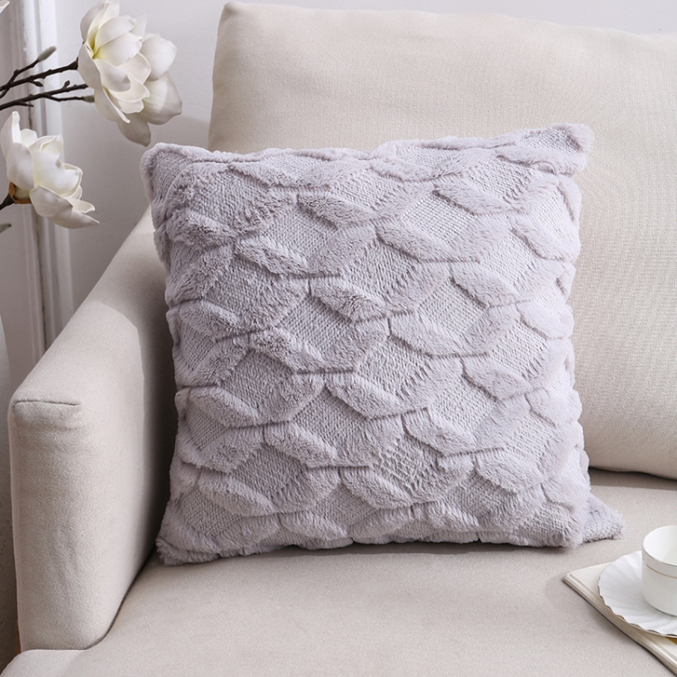 

Double-Sided Plush Pillow Home Sofa Cushion Pillowcase, Size: 45x45cm Pillowcase + Core(Gray Diamond)