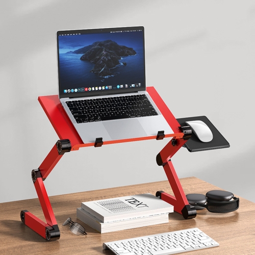 

Oatsbasf Folding Computer Desk Laptop Stand Foldable Lifting Heightening Storage Portable Rack,Style: L01 Red